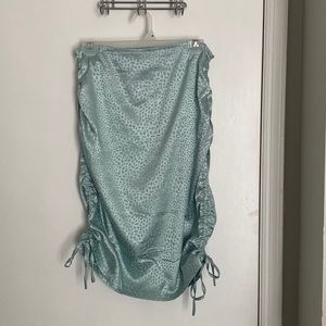 raunched silk skirt